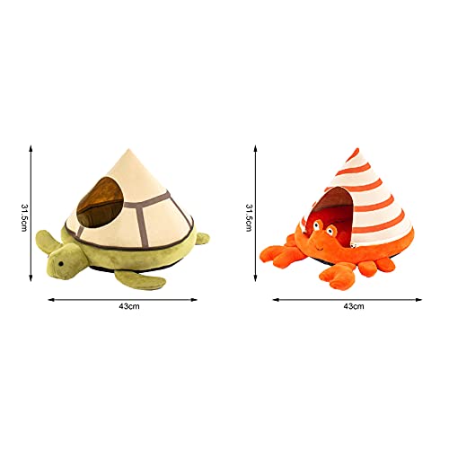  JENPECH Lovely Turtle/Hermit Crab Shape Cat Bed - Semi-Closed Detachable Comfortable Cat Nest For Pet - Soft Warm Pet Nest Dog Cat Bed Flannel Cat House B 16.93" X 12.4"