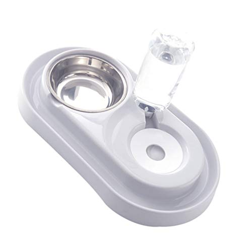  POPETPOP Pet Food Bowl Doubled Feeding Bowls Dog Bowl Dish Water Feeder Dispenser Food Feeding Bowl With Water Bottle For Dog Cat Auto Feeder