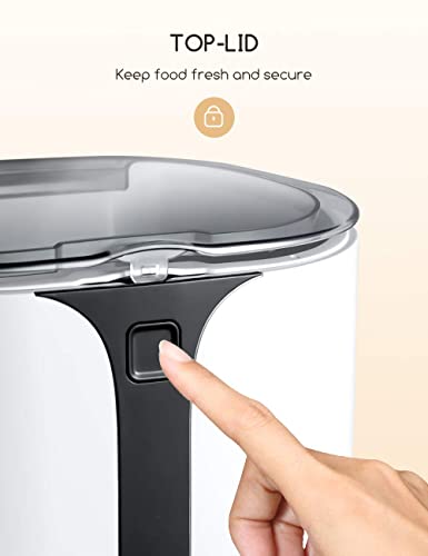  Automatic Cat Feeder, Faroro Dog Food Dispenser For Small Pets With Distribution Alarms, Portion Control, Voice Recorder And Programmable Timer For Up To 4 Meals Per Day
