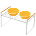  Kathson Pet Bowls Dining Table, Dog Bowl Stand Elevated Pet Food Feeder Holder Rack Raised Dog Bowl Holder For Existing Bowls Metal Frame Pet Feeder Stand With Non-Slip Pad (White)
