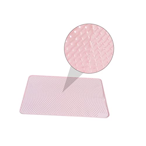  POPETPOP 1pc Foldable Cat Litter Mat 2 Tier Tray Cat Feeding Mat Small Litter Mat Litter Box Mat Cat Litter Mat Cat Litter Pad Cat Mat The Dog Pvc Pink Non-slip Mat Cat Litter Mat