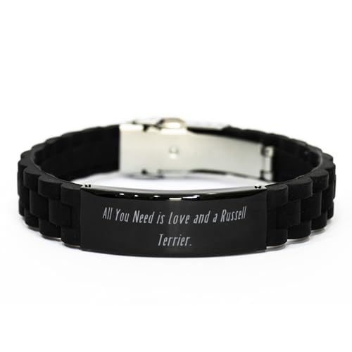 GENERIC New Russell Terrier Dog Gifts, All You Need Is Love And A, Love Black Glidelock Clasp Bracelet For Dog Lovers From Friends, Dog Toys, Dog Beds, Dog Food, Dog Bowls, Dog Collars, Dog Leashes