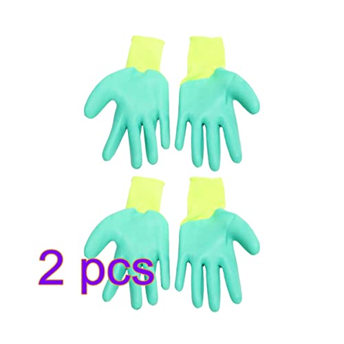  ULTECHNOVO 4pairs Squirrels Cat Training Premium Lover Yellow, Green For Glove: Hedgehog Bird Thickening Bite Handling Yellow Parrot Pet Rubber Glove - Bite Hamster - Scratch Hand