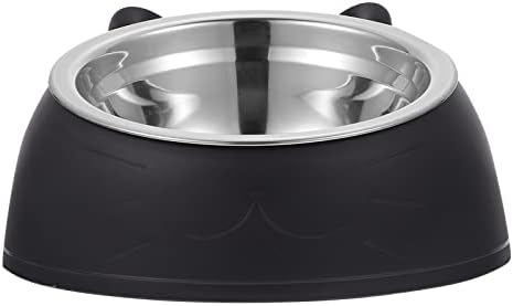  Hemobllo Stainless Steel Cat Bowl Non- Slip Puppy Base Cat Food Drinking Water Feeder