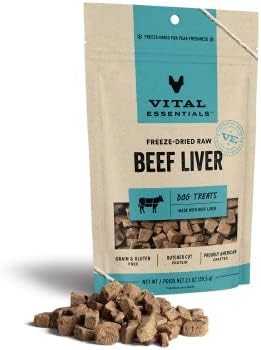  Vital Essentials Freeze Dried Dog Treats, Raw Chicken Hearts Treats For Dogs 3.75 Oz