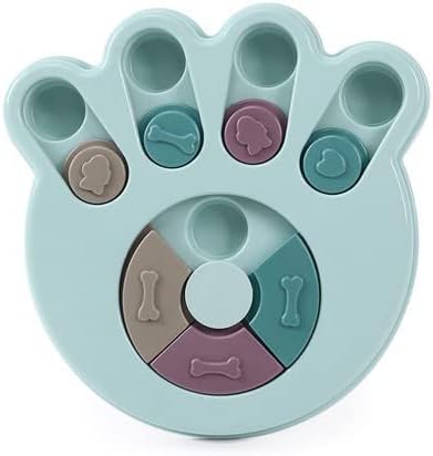  Vakitar Dog Treat Puzzle Interacive Cute Shape Slow Eating Dogs Food Puzzle Feeder Toys For Pet Dog(Claw Blue)
