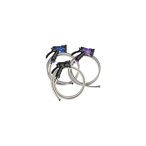  Master Equipment 6-in-1 Spray Hoses — Versatile, Brightly Colored Hoses For Use In Pet Grooming Shops - 60", Blue