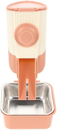  Generic 1 Set Ferrets Small Pink Accessory Cage Container Bunny Pigs Accessories Bottle Feeder Rat Reusable Steel Bowls Rabbit Automatic Cat Household Hanging Dogs Dog Cats Bird