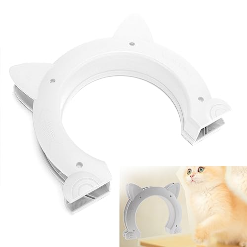  Cat Door Interior Door, Cat Pass Through Door Pet Door Hidden Litter Box Pet Door, Secure Pet Proof Gate Latch, Easy DIY Setup, Secured Installation For Cats, Kitties And Small Dogs (White)