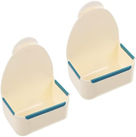  Mipcase Indoor Rabbit Hutch 2Pcs Hanging Pet Bowls Bunny Food Bowl Rabbti Hanging Cage Box Bird Cage Cups For Small Animal Dogs Puppies Cats Guinea Pigs Chinchillas White Bunny Hay