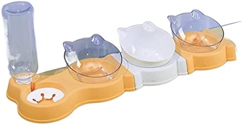  AYENCI Cat Automatic Water, Dog Bowl Cat Feeder Bowl For Dogs Automatic Water Bottle Drinking Bowl Pet Food Bowl Cat Food Double Three Four Bowl Puppy Feeder (Size : Four Bowls Yellow)