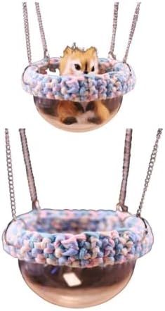  Hamster Nest Swing Cradle Squirrel Rabbit Sugar Glider Parrots Birds Rats Other Small Pets Supplies (Cotton Candy Space Hood M)