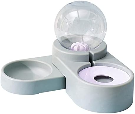  AACARB Cat Water Dispenser, 2 In 1 Dual-use Pet Dog Cat Automatic Water Dispenser With Stainless Steel Food Bowl For Dog Cat Water Bottle Container (Color : Blue No Steel Bowl)