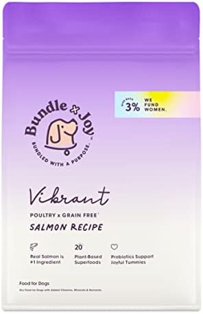  Bundle X Joy Vibrant Salmon Superfood Dog Food - 4lb Bag - Probiotics - Poultry Free