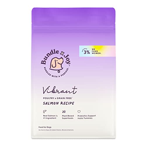  Bundle X Joy Vibrant Salmon Superfood Dog Food - 4lb Bag - Probiotics - Poultry Free