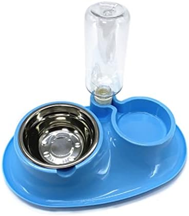  AYENCI Cat Automatic Water, Double Use Pet Feeder System With Water Bottle Cat Bowl Dog Bowl For Pet Feeding (Color : Blue)