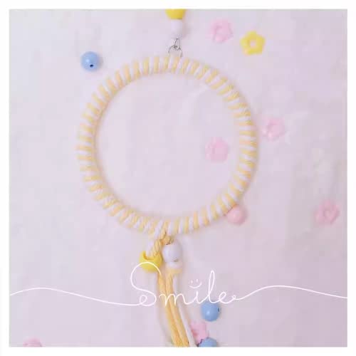  Climb Swing Parrot Sugar Glider Nest Cradle Squirrel Hamster Parrots Birds Rats Other Small Pets Supplies Entertainment (Yellow And White)