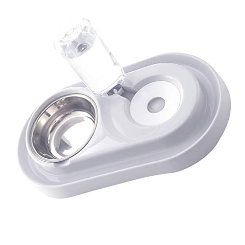  POPETPOP Pet Food Bowl Doubled Feeding Bowls Dog Bowl Dish Water Feeder Dispenser Food Feeding Bowl With Water Bottle For Dog Cat Auto Feeder