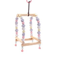  JYDQM 1PC Natural Wooden Parrots Toy Hanging Swing Perch Birds Colorful Wooden Beads Bird Supplies Parrot CageToys (Color : B)