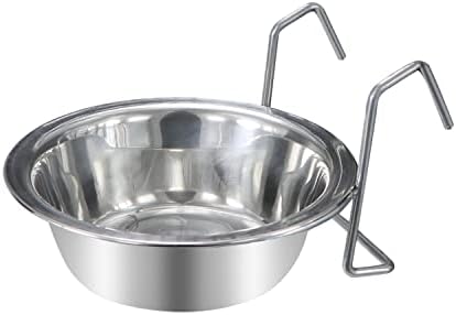  Wontee Pet Bowl Stainless Steel Hanging Food Water Bowls Bird Cage Feeder For Birds, Parrots, Small Sized Dogs And Cats (S+M+L)