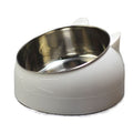  AYENCI Cat Automatic Water, Cat Dog Bowl Inclined Stainless Steel Cat Food Container Non Slip Base Pet Water Feeder Safeguard Neck Puppy Cats Bowls Supplies (Size : Branco)