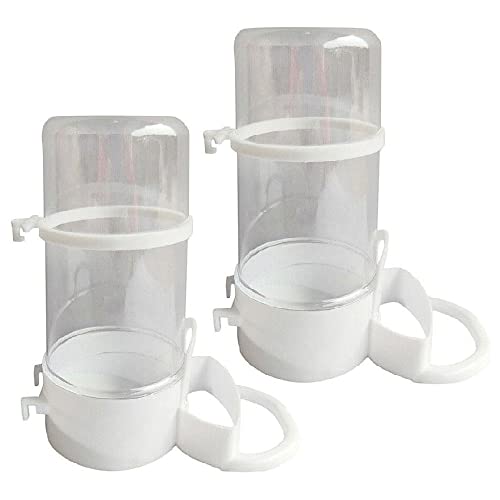  HomeSoGood 2 Pack Automatic Bird Feeder Food Dispenser Feeding Bowl Box Plastic Splash Bird's Container(one Size,White)