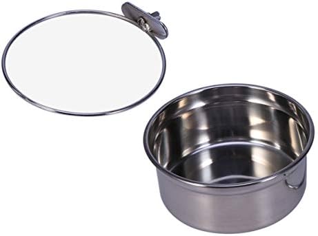  For Feeder Steel Stainless Hook Cups- Cat Dogs Cats, Bowl, Water Coop Parrot Dishes Feeding Cups Rabbit Size With Bowl Bowls Dog Hanging Bird Food Cage Animal And Small Clamp,