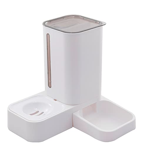  AYENCI Cat Automatic Water, Automatic Pet Feeder Kitten Puppy Feeding Bowl Dog Water Bottle Large Capacity Wet And Dry Separation Food Feeding Container (Color : Gray)