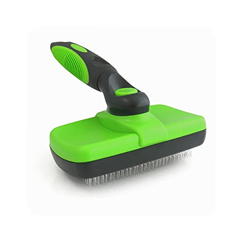  Self Cleaning Pet Slicker Brush Dogs Cats Grooming Brush Deshedding Tool For Cats Dogs With Short To Long Hair (Color : Green+Black)