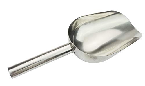  NC Stainless Steel Pet Pood Scoop Durable Bird Seed Or Feed Scoop Poultry Chicken Pig Sheep Cattle Horse Cat Dog Food Scoop Shovel Ice Scoop (L)