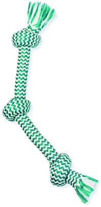  Mammoth Flossy Chews Extra Fresh 3 Knot Tug – Premium Cotton-Poly Yarn With Dental Floss Tug Toy For Dogs – Interactive Dog Rope Toy – Tug Dog Chew Toy For Large Dogs - Large, 25”