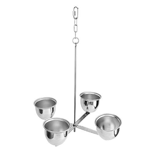  Pet Parrot Bird Stainless Steel Feeding Cups Food Water Bowls Feeder Bird Cage Accessory Easy To Use
