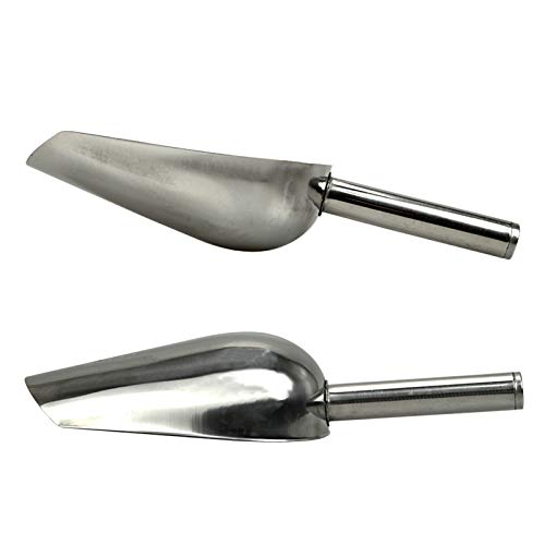  NC Stainless Steel Pet Pood Scoop Durable Bird Seed Or Feed Scoop Poultry Chicken Pig Sheep Cattle Horse Cat Dog Food Scoop Shovel Ice Scoop (L)