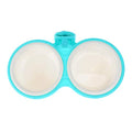  Pet Bowl 1PC Hanging Pet Double Bowls Pet Water Food Feeder Feeding Bowl For Cat Dog Cage- Size L (Greenish Blue)