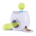  Newooh Automatic Pet Feeders, Food Dispenser For Dog Cat Small Animals, Fetch Tennis Ball Launcher Dog Training Toys, Interactive Throwing Ball Machine