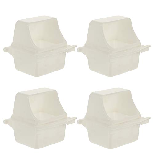  NOGRAX 12pcs Plastic Parrot Tray Feeder Canary Cockatiel Dispenser Cockatoo For Balcony Water Small Bide Macaw Household Bowl Practical Parakeet Lovebird Grey Outdoor Chinchilla Cups Feeder (Color :