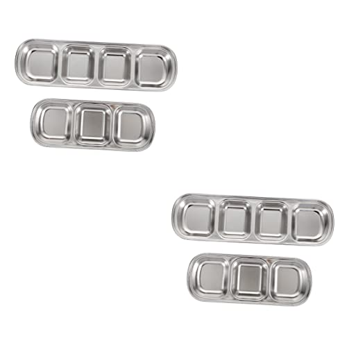 4 Pcs Stainless Steel Plate Nut Tray Automatic Rabbit Feeder Nut Dispenser Pet Feeder Plate Hamster Food Tray Rabbit Food Dish Fodder Tray Small Feeding Tray Stainless Feeding Tray