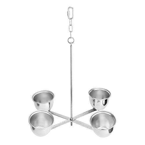  Pet Parrot Bird Stainless Steel Feeding Cups Food Water Bowls Feeder Bird Cage Accessory Easy To Use
