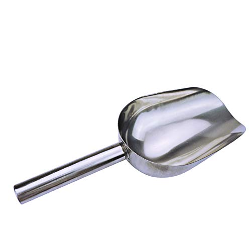  NC Stainless Steel Pet Pood Scoop Durable Bird Seed Or Feed Scoop Poultry Chicken Pig Sheep Cattle Horse Cat Dog Food Scoop Shovel Ice Scoop (L)