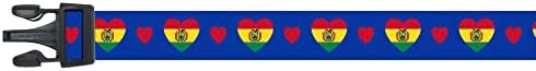  Dog Collar | I Love Bolivia | Hearts | Great For National Holidays, Special Events, Festivals, Parades | Made In USA | XSmall Small Medium Large XLarge