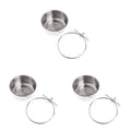  NOGRAX 2pcs Case Macaw, Bowl Conure Steel Feeder Cage Bowls Animals- & Clamp Birds M Foraging Parakeet Bird Hanging Cup Dish Cockatiel, Stainless Chinchilla, Feeder (Color : Silverx3pcs, Size : Sx3p