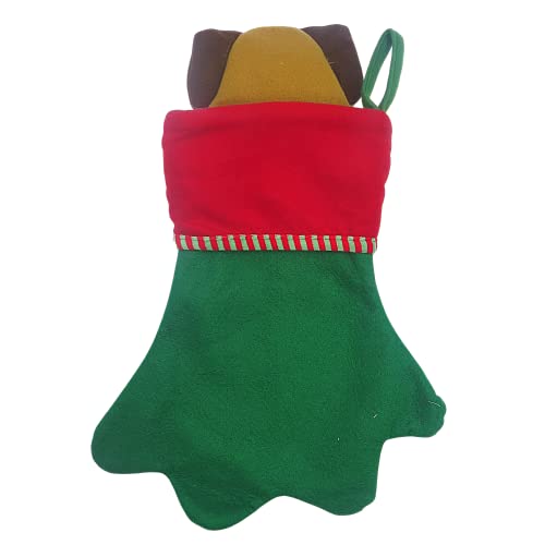  Jumbo Red And Green Felt Christmas Stocking For Dogs, Santa I've Been Good, Cute Funny Xmas Decorations For Fireplaces, Mantels, Walls, And More, 17 Inches