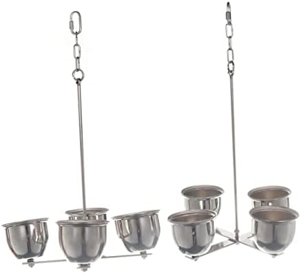  POPETPOP Parrot Food Parrot Food Pet Feeder Parrot Food Cups Stainless Steel Cups For Feeding Pet Pet Dog Squirrel Cat Food Bowl Silver Water Feeding Cups Cockatiel Food