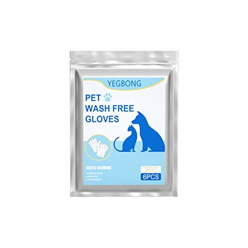  Pet Gloves For Cats And Dogs Bathing And Grooming Easy To Use Just Gently Dry Ideal Pet Wipes 6 Pieces/Pack 3ml Pet Supplies For Dogs Grooming (A, One Size)