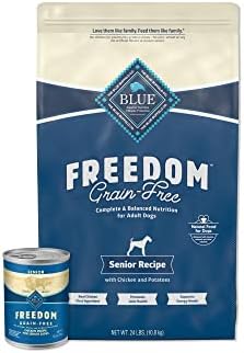  Blue Buffalo Freedom Grain Free Natural Senior Dry Dog Food, Chicken 24-lb