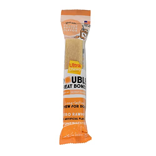  Ultra Chewy Naturals Dog Treats Bone Made In USA Highly Digestible Irresistible Flavors Special Box With Individual Packages (Peanut Butter, 12 Count)