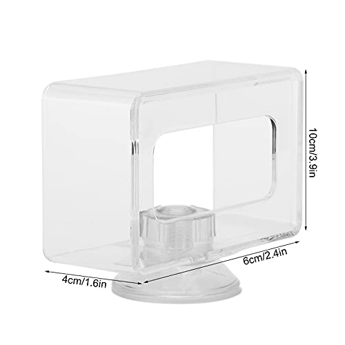  ESAAH Fish Food Feeding Ring Fish Safe Floating Food Feeder Square Transparent With Cup For Aquarium Fish Tank (Size : S 6x10x4cm)