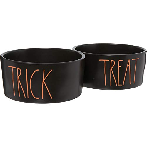 Rae Dunn By Magenta Halloween Trick And Treat Dog Food Bowls - 2-Pack