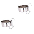  2 Sets Stainless Steel Hanging Bowl Bunny Water Bowl Birdcage Bird Feeder Stainless Steel Pet Tableware Bird Water Feeder Bird Cage Water Bowl Hanging Pet Bowl Small Bird Feeder