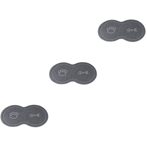  Mipcase Food Containers Food Scatter With Kitten Lock Dish Placemat Floor PVC Easy Mat Dog Anti- And Trapper Mat, Grey Water Bowl Clean Mat: X Non- Control Pad Mesh Multi- Puppy Litter Rabbit Food